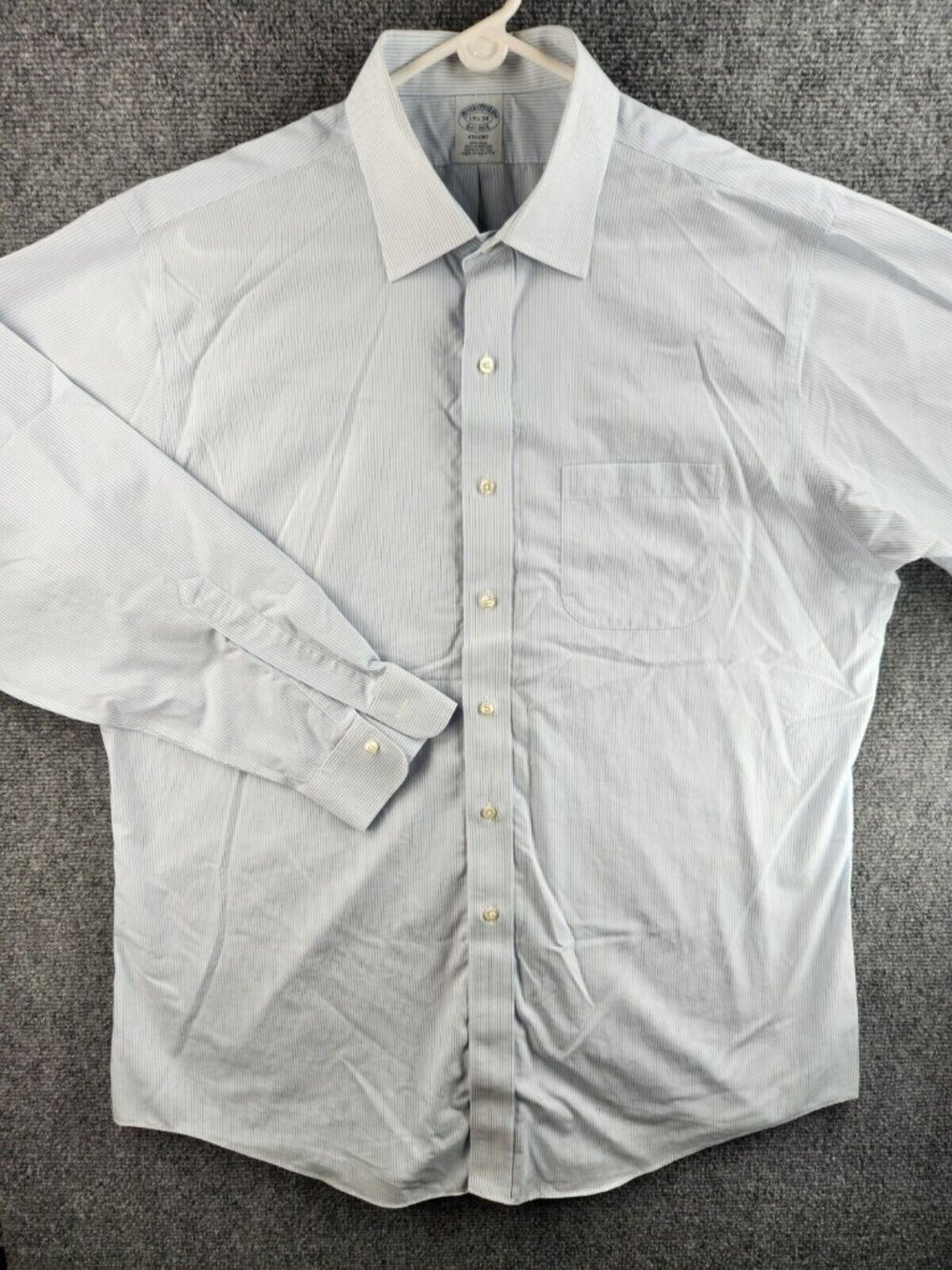 Brooks Brothers 17.5 34 Regent Non Iron Shirt Long Sleeve Button Up Men Cotton - Picture 2 of 16